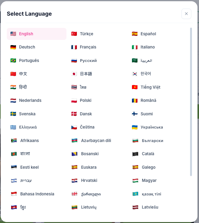 52 Language Support
